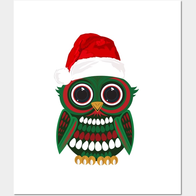 Christmas Owl Wall Art by adamzworld